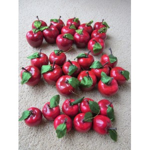 32 Apples Red Artificial Fruit Christmas Decor 3 Different Sizes   332742905444